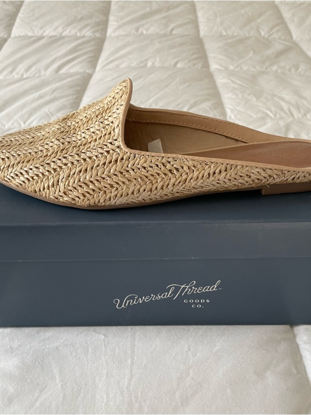 Universal Thread Woven Natural-Tone Slip-On Flats - Picture 6 of 11